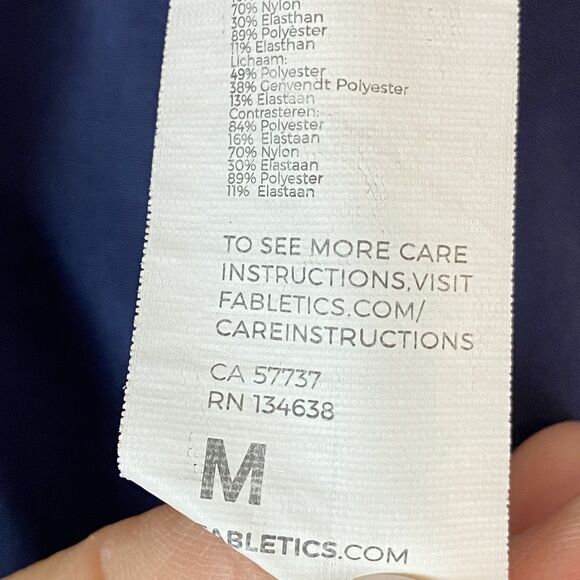 Fabletics Athletic Shorts Men's M Blue Black Pull On Zipper Pockets Lined - Picture 4 of 5